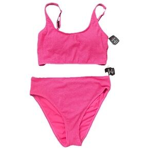 NWT Bar III Pink Summer Bikini Set Large Candy Kiss Swimsuit Beach Pool Vacation